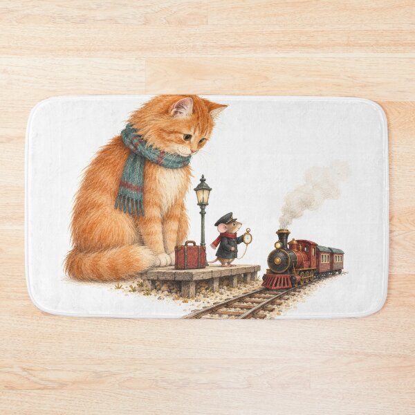 Item preview, The Cat Waiting for the Tiny Train designed and sold by DrizzyV.