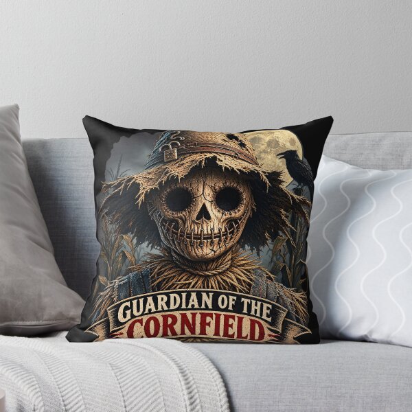 Item preview, Guardian of the Cornfield - Creepy Scarecrow Halloween Skull designed and sold by thirtyonestars.