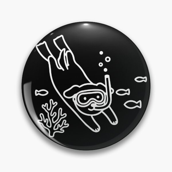 Item preview, Cute Scuba Diving Dog Underwater Snorkeling Art (White Outline) designed and sold by Life Farming.