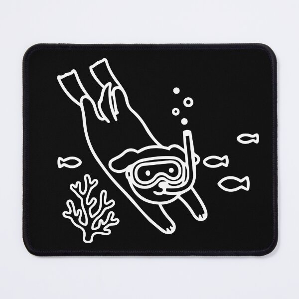 Item preview, Cute Scuba Diving Dog Underwater Snorkeling Art (White Outline) designed and sold by Life Farming.