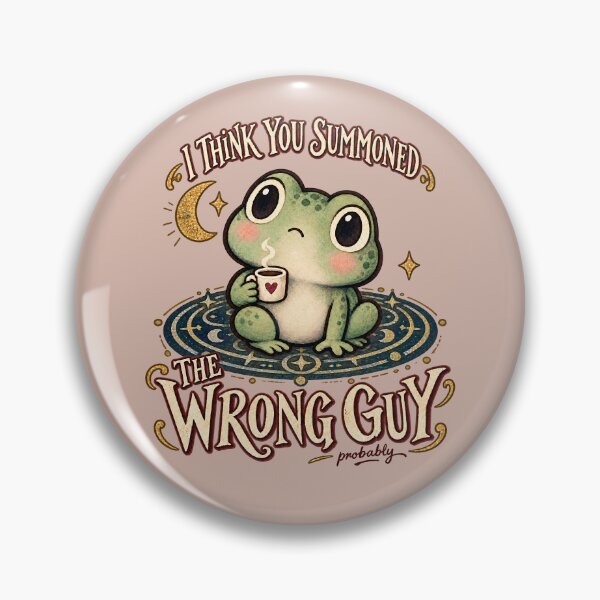Item preview, I Think You Summoned the Wrong Guy – Confused Frog Coffee Occult Illustration designed and sold by  MAD's Recreation Studio.