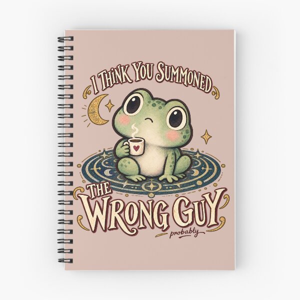 Item preview, I Think You Summoned the Wrong Guy – Confused Frog Coffee Occult Illustration designed and sold by  MAD's Recreation Studio.