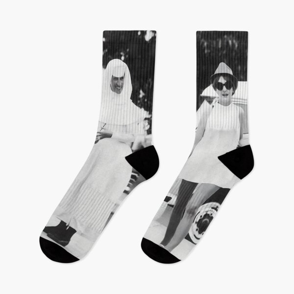 Item preview, Nuns keeping their eyes fixed on a fashionable woman vintage funny female black and white photograph designed and sold by Astrid Arkhangelsky.