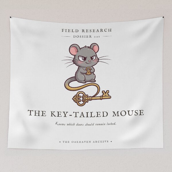Item preview, The Key-Tailed Mouse Locked Doors Sticker designed and sold by The Oakhaven Archive.
