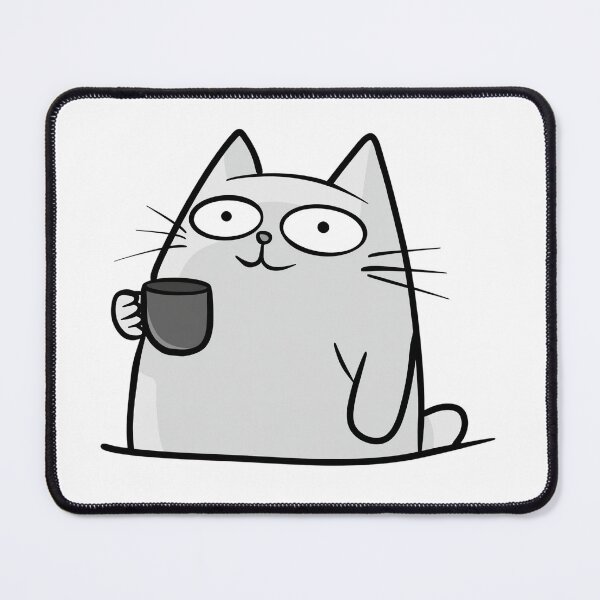 Item preview, Just Purrfecting My Day Gray Coffee Cat designed and sold by Thenoblecat.