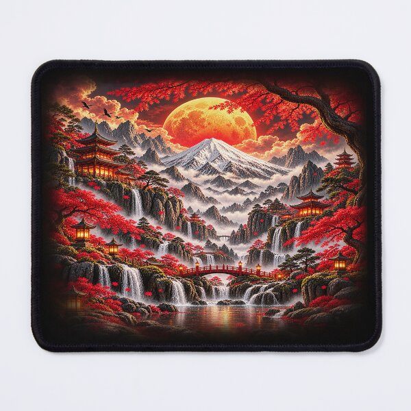 Item preview, Golden Crimson Moon – Mountain Fantasy Valley designed and sold by TroviTutto.