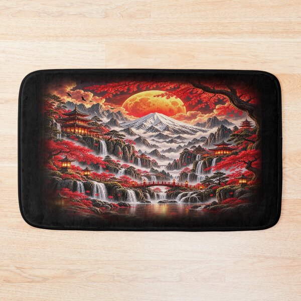 Item preview, Golden Crimson Moon – Mountain Fantasy Valley designed and sold by TroviTutto.