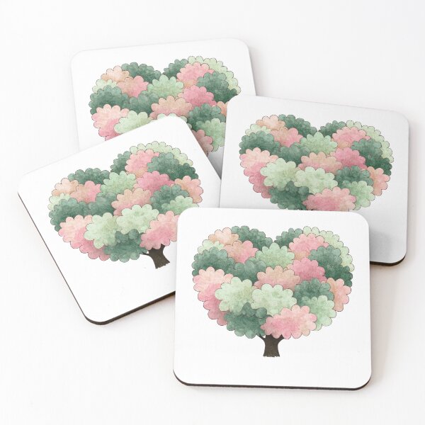 Item preview, Heart Shaped Tree Pastel Watercolor Love Art designed and sold by ArtFairy38.