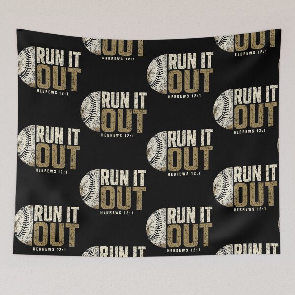 Item preview, Run It Out Hebrews 12:1 Christian Baseball Faith designed and sold by cerima.