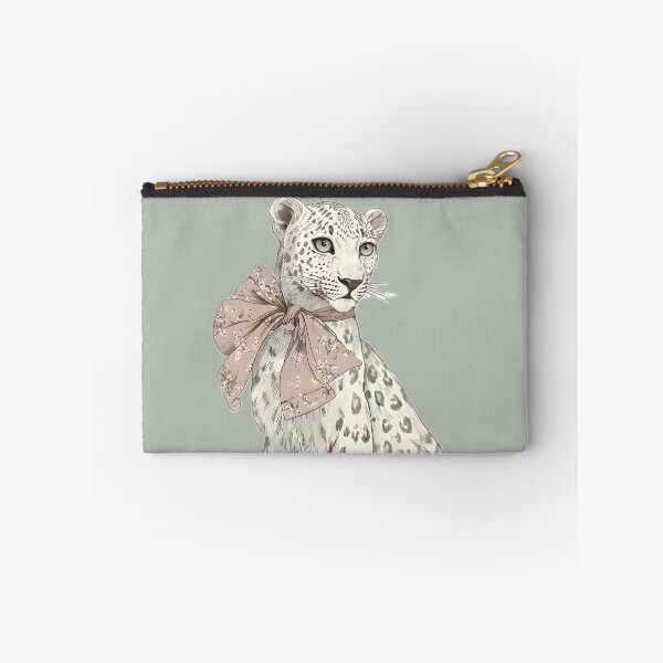 Item preview, Vintage Leopard with Floral Pink Bow Sticker designed and sold by Hajar Tabti.