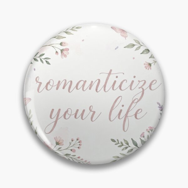 Item preview, Romanticize Your Life Floral Watercolor Script designed and sold by The Daily Grin.