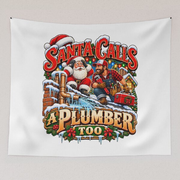 Item preview, Santa Calls A Plumber Too Funny Plumber Christmas designed and sold by 198tees.
