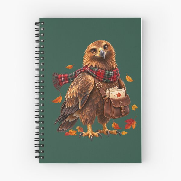 Item preview, Cute Scottish Golden Eagle Autumn Postie with Tartan Satchel designed and sold by MaedK.