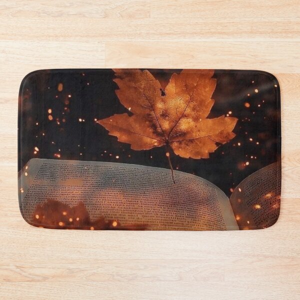 Item preview, Magical Autumn Book with Floating Maple Leaves and Golden Sparkles designed and sold by LYAN-STORE.