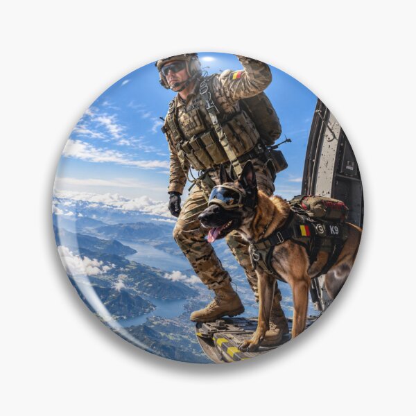 Artikelvorschau, Belgischer Fallschirmjägerhund (Malinois) – Militärhund bereit zum Absprung entworfen und verkauft von Redcon-fantasy.