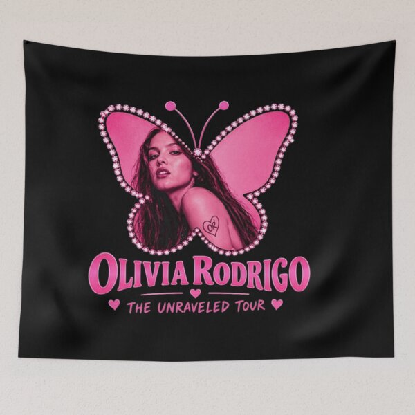 Item preview, Olivia Rodrigo, The Unraveled Tour, Pink Butterfly designed and sold by nicholcoffeyArt.