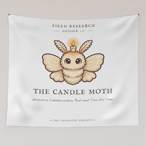 Item preview, The Candle Moth Forbidden Archives Sticker designed and sold by The Oakhaven Archive.