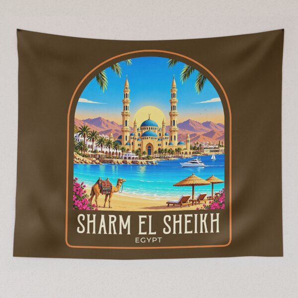 Item preview, Sharm El Sheikh Vintage Travel Illustration designed and sold by HomeLivingCo.