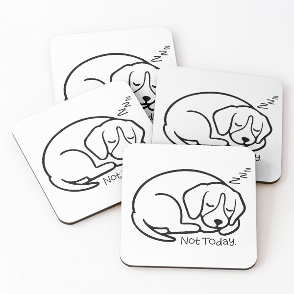 Item preview, Sleeping Dog Not Today Cute Lazy Puppy (Black Outline) designed and sold by Life Farming.