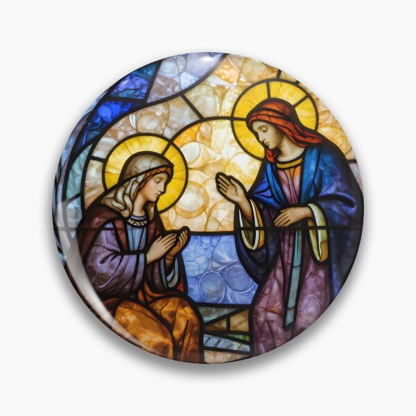 Item preview, Visitation Mary and Elisabeth - Stained Glass designed and sold by Sybille-Yates.