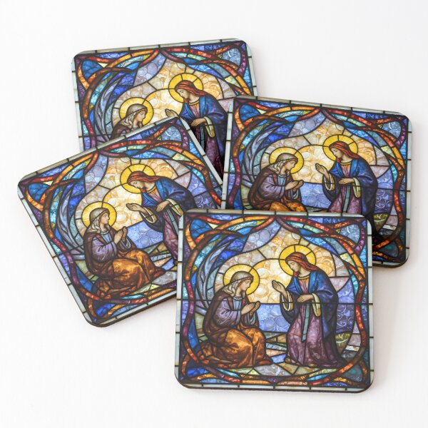 Item preview, Visitation Mary and Elisabeth - Stained Glass designed and sold by Sybille-Yates.