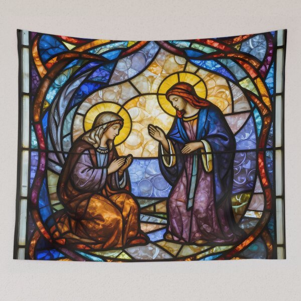 Item preview, Visitation Mary and Elisabeth - Stained Glass designed and sold by Sybille-Yates.