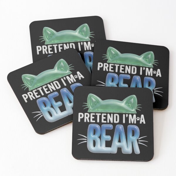 Item preview, Pretend I'm A Bear Funny Cat Ears 3D Glossy Design designed and sold by Retro Whiskers.