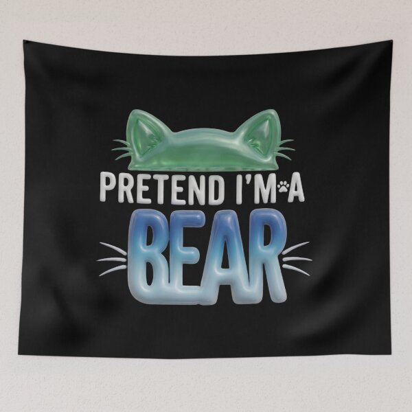 Item preview, Pretend I'm A Bear Funny Cat Ears 3D Glossy Design designed and sold by Retro Whiskers.