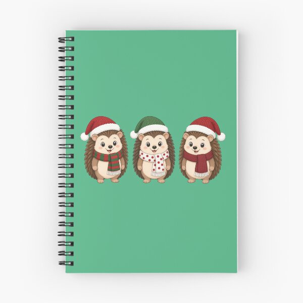 Item preview, Cute Christmas Hedgehogs - Three Festive Holiday Animals designed and sold by InkWeaveShop.