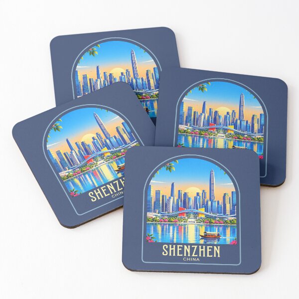 Item preview, Shenzhen Vintage Travel Illustration designed and sold by HomeLivingCo.
