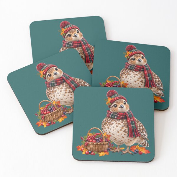 Item preview, Cute Scottish Ptarmigan Berry Picking in Autumn designed and sold by MaedK.