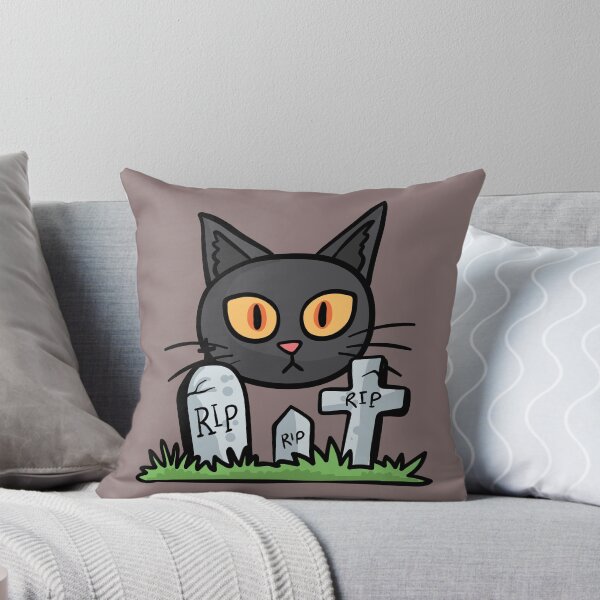 Item preview, Spooky Black Cat Graveyard | Cute Creepy Halloween Art designed and sold by NAMASTHE WORLD.