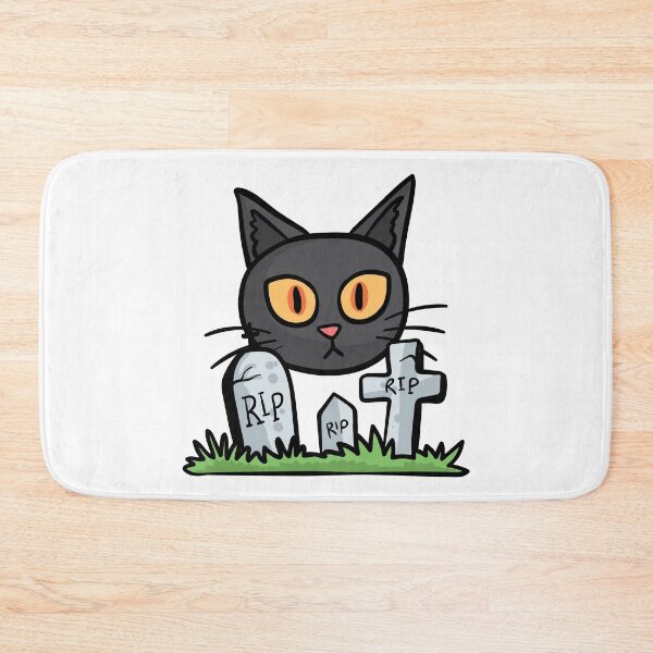 Item preview, Spooky Black Cat Graveyard | Cute Creepy Halloween Art designed and sold by NAMASTHE WORLD.