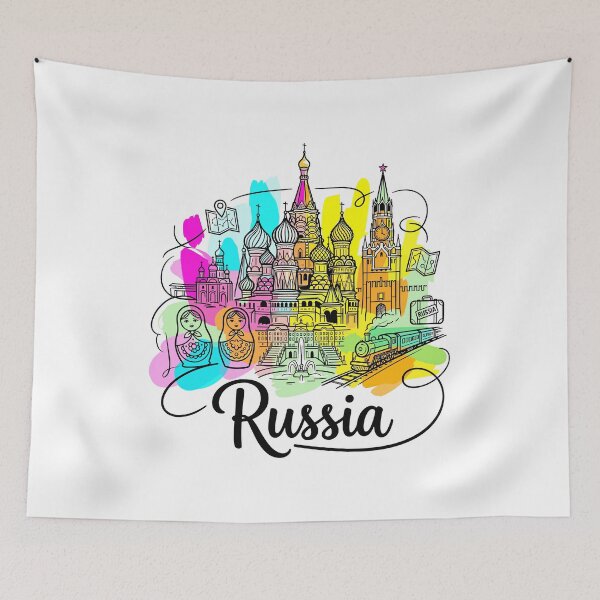 Item preview, Russia Moscow Colorful Travel Illustration designed and sold by EdwinkOne.