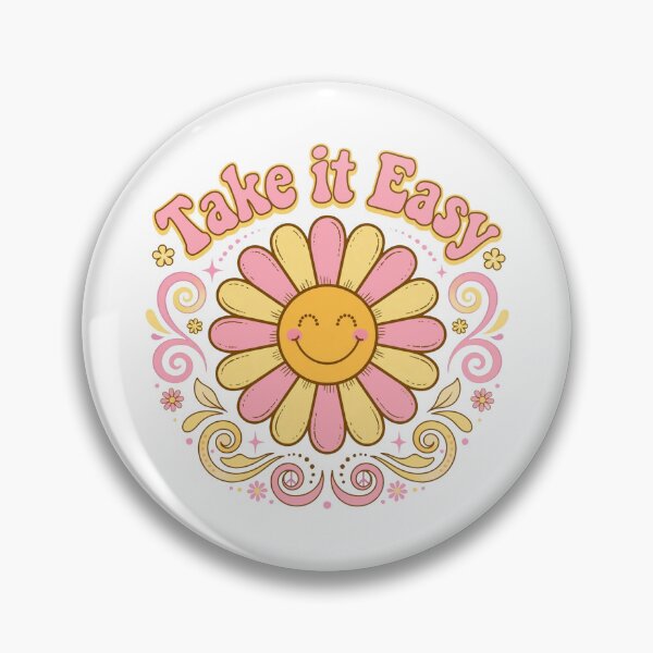 Item preview, Take it Easy Retro Smiley Daisy Flower Groovy 70s designed and sold by Mittu96.