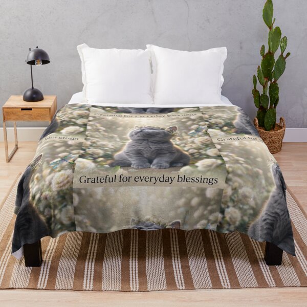 Item preview, Grateful for Everyday Blessings Cute Cat with Flower Crown designed and sold by Mindworx21.