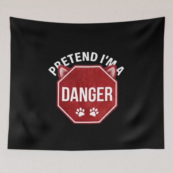 Item preview, Pretend I'm A Danger Funny Cat Stop Sign Warning Design designed and sold by Retro Whiskers.