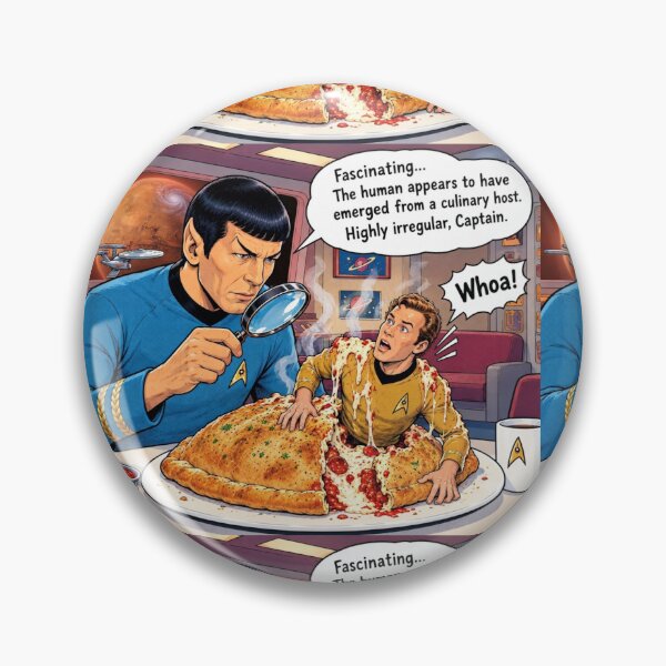 Item preview, Fascinating Calzone - Funny Sci-Fi Space Pizza Parody Foodie Humor Design designed and sold by SammyMorry.