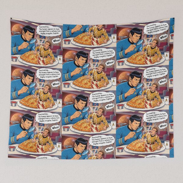 Item preview, Fascinating Calzone - Funny Sci-Fi Space Pizza Parody Foodie Humor Design designed and sold by SammyMorry.