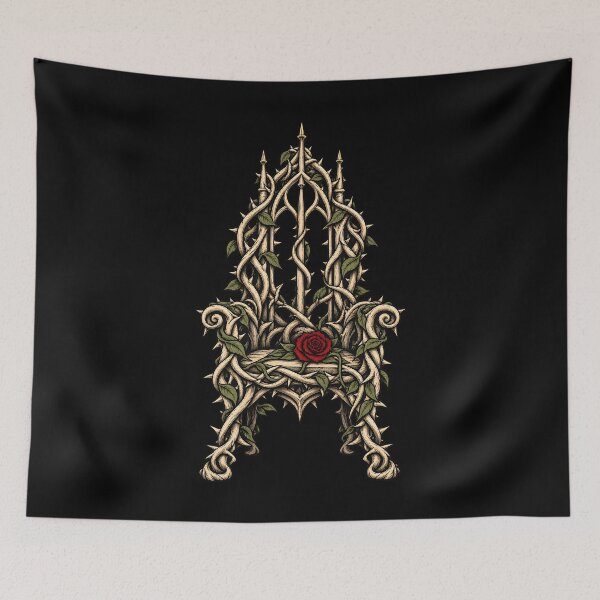 Item preview, Thorn Throne — Gothic Throne and Red Rose Tattoo Art designed and sold by Tattee.