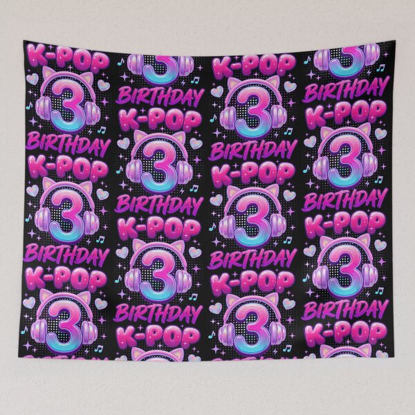 Item preview, K-Pop Birthday Girl Cat Headphones 3rd Birthday Party designed and sold by cerima.