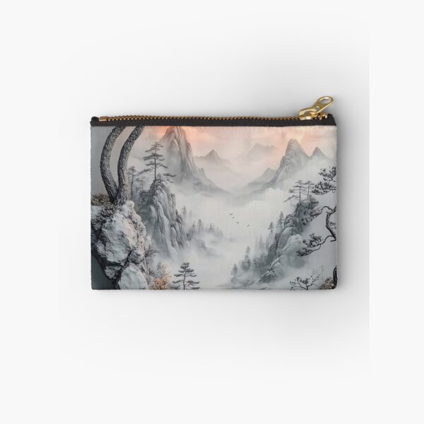 Item preview, Japanese Bonsai Mountain Landscape — Ink Wash Style Sun Art designed and sold by LYAN-STORE.