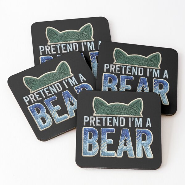 Item preview, Pretend I'm A Bear Embroidered Patch Style Funny Cat Design designed and sold by Retro Whiskers.