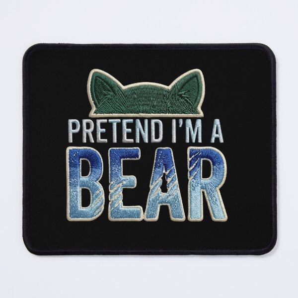 Item preview, Pretend I'm A Bear Embroidered Patch Style Funny Cat Design designed and sold by Retro Whiskers.