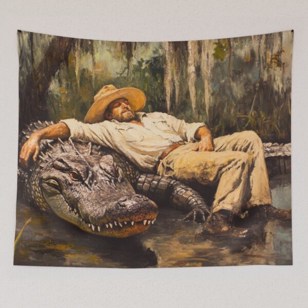 Item preview, Cajun Alligator Nap Louisiana Bayou Art designed and sold by GSizzle1.