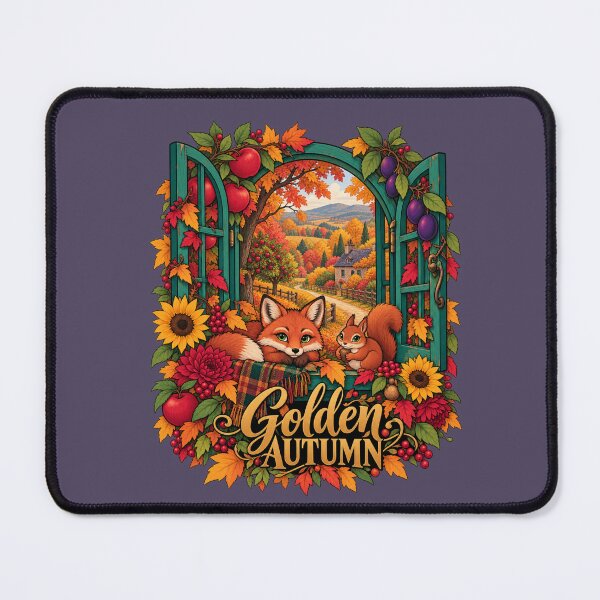 Item preview, Golden Autumn – Cozy Woodland Window designed and sold by Aimetoi.