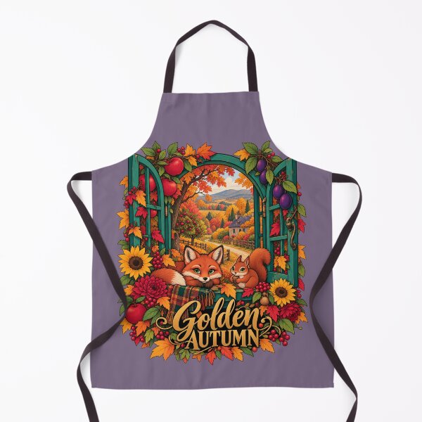 Item preview, Golden Autumn – Cozy Woodland Window designed and sold by Aimetoi.