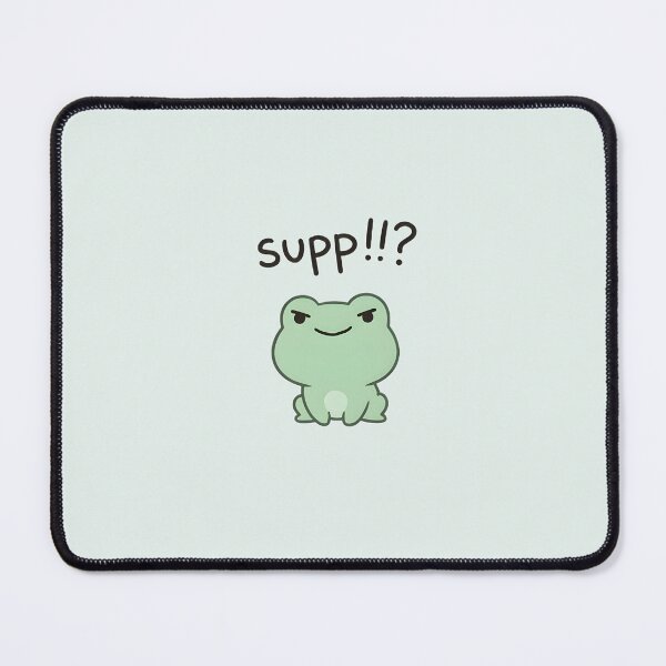 Item preview, Cute Kawaii frog meme saying "supp!!" designed and sold by pixellm.