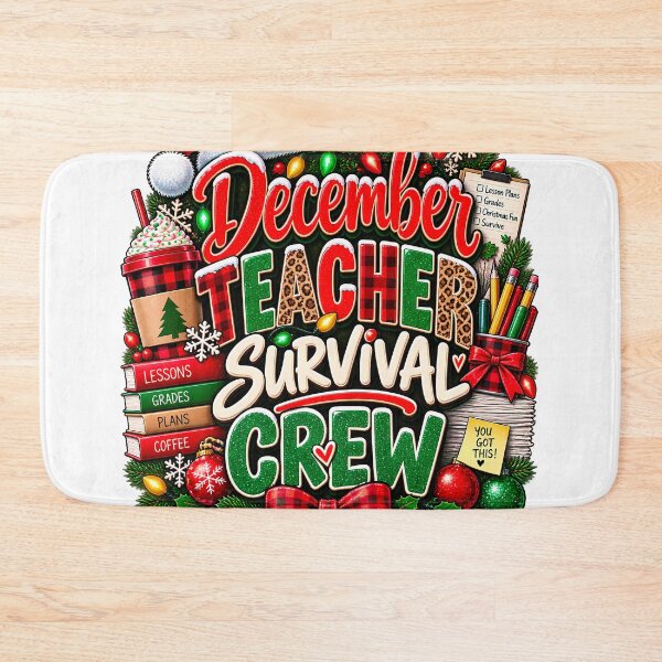 Item preview, December Teacher Survival Crew Funny Teacher Christmas designed and sold by 198tees.