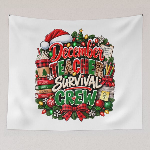 Item preview, December Teacher Survival Crew Funny Teacher Christmas designed and sold by 198tees.
